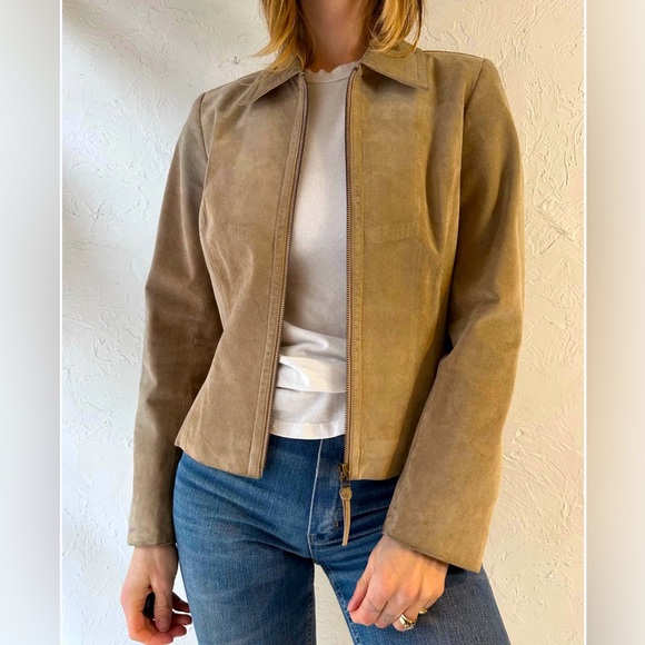 Liz Claiborne Jackets & Blazers - Liz Claiborne Suede Western Women’s Tan Blazer Size Large